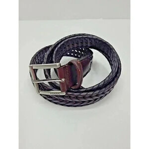 Fossil Genuine Leather Belt Brown Weave Men's Size 38